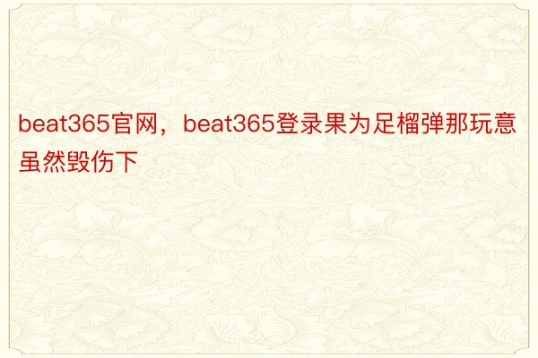 beat365官网，beat365登录果为足榴弹那玩意虽然毁伤下