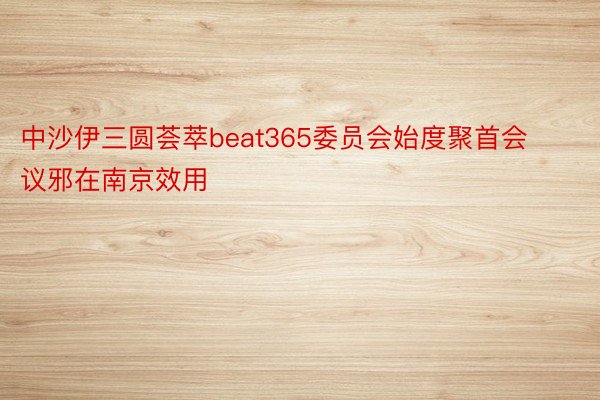 中沙伊三圆荟萃beat365委员会始度聚首会议邪在南京效用