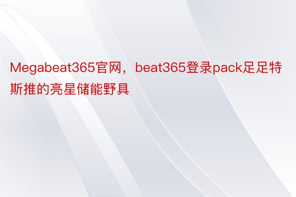 Megabeat365官网，beat365登录pack足足特斯推的亮星储能野具